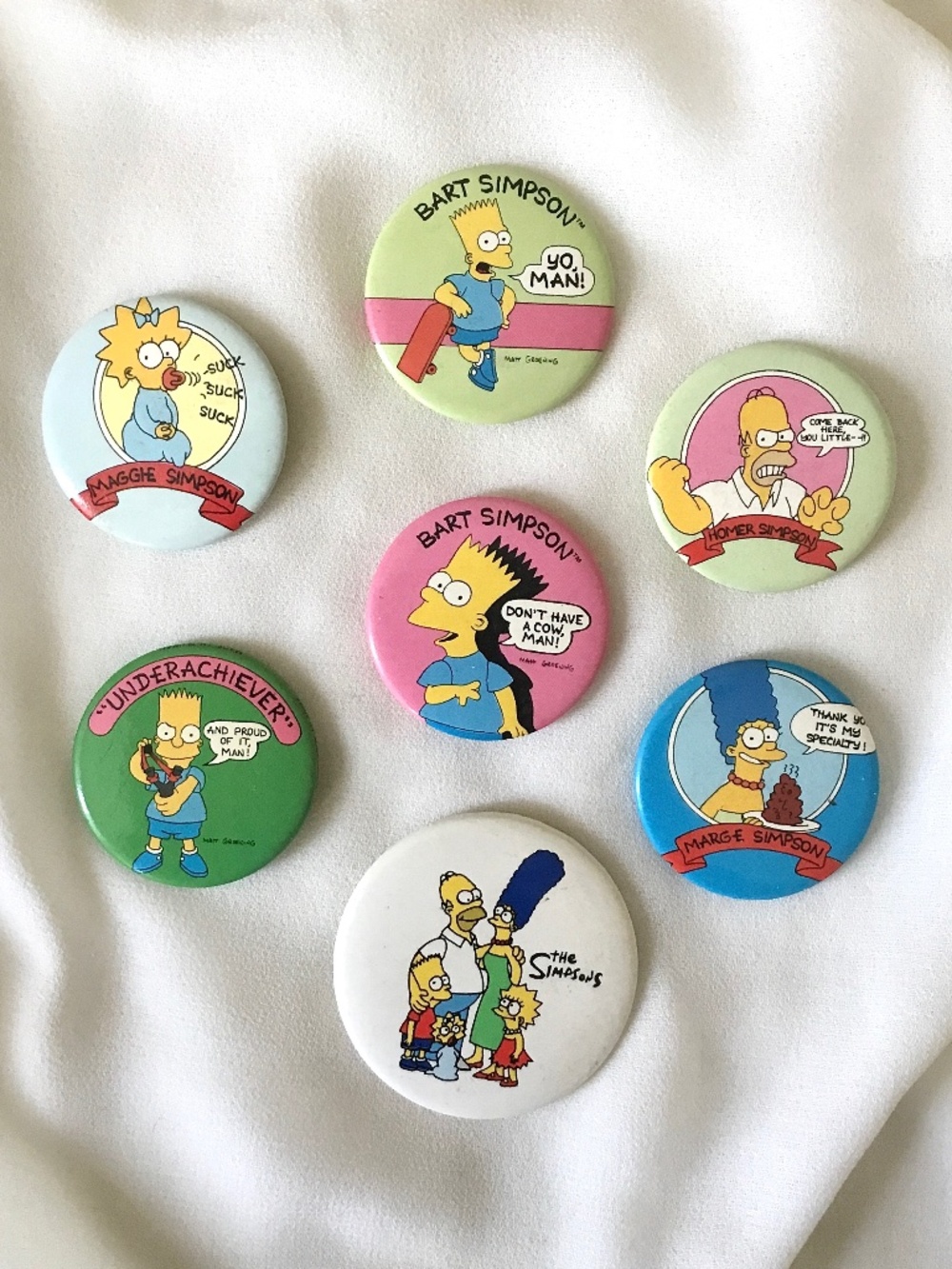 Vintage The Simpsons Button Pins